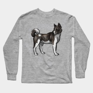 American Akita Dog Cartoon | Brindle Long Sleeve T-Shirt